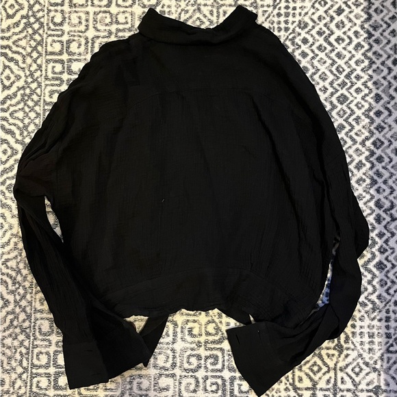 Free People Black Button Up Top - Picture 4 of 4